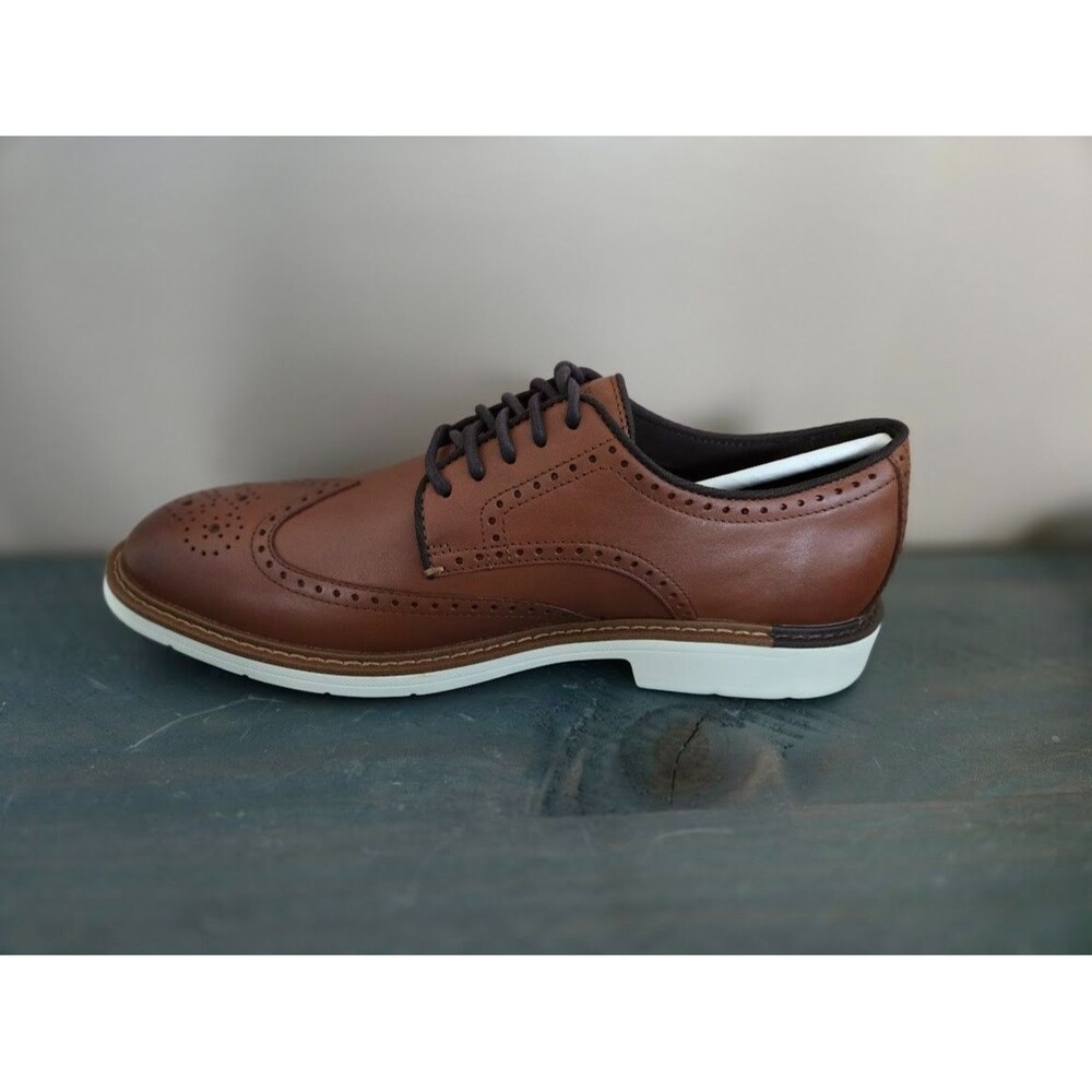Cole Haan Go To Wing Oxford Wingtip Dress Shoes - British Tan Mens 12 Wide NEW - Picture 7 of 11